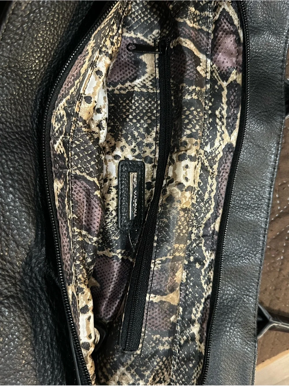 Leopard Print Faux Fur Tote with Black Trim